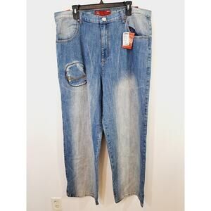 OMAVI NEW! DEADSTOCK! VTG 90'S Delux Fit Med Wash Jeans Size 40 Blue BLK